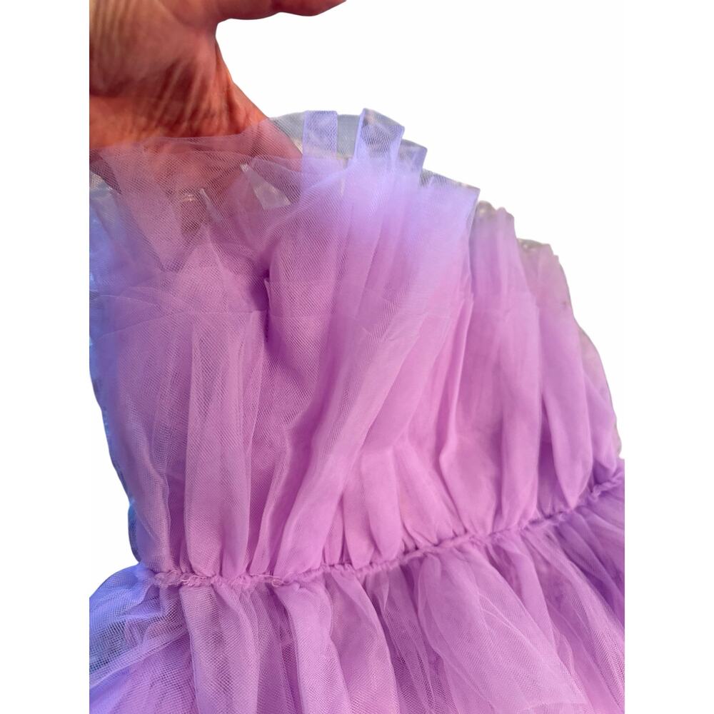 Lavender Mable Aileen Ruffle Mini Dress - Size S - Picture 4 of 10